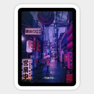 Tokyo Street Neon Synthwave Sticker